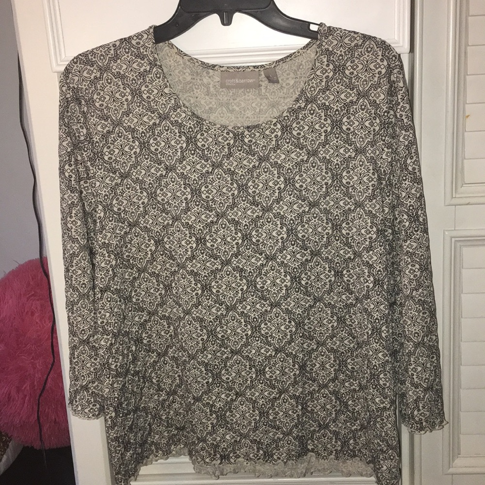 Croft & Barrow - Stretch Black & White Long Sleeve